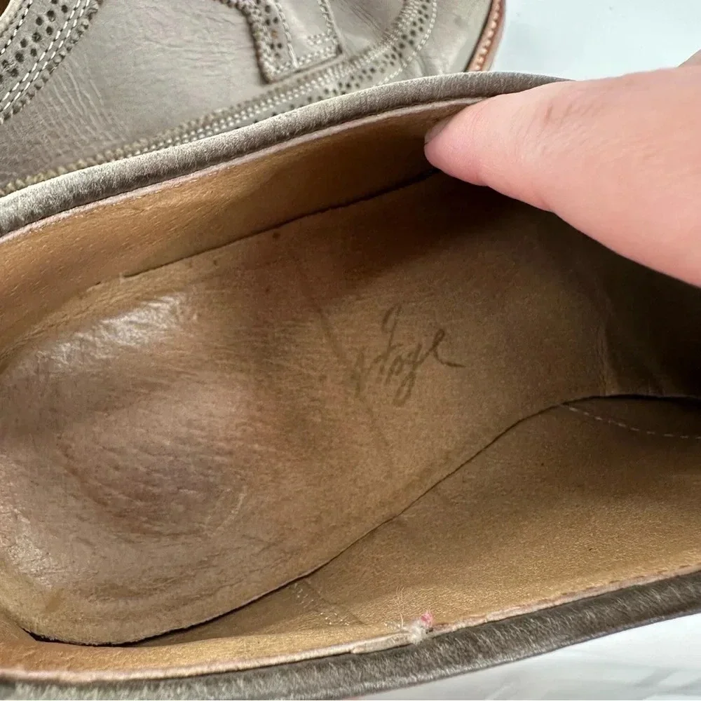 Frye mens derby shoes size 11.5 D taupe brown leather vintage collection